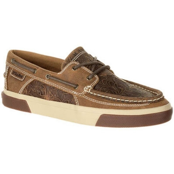 Durango Women 2" LStyle Sandstone Emboss Leather Western hobo shoes sz 9M - Picture 1 of 13